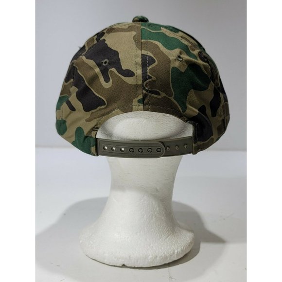 Vtg Young'an Eagle USA AirFreight Embroidered Green Camo Snapback Trucker Hat - Picture 3 of 10